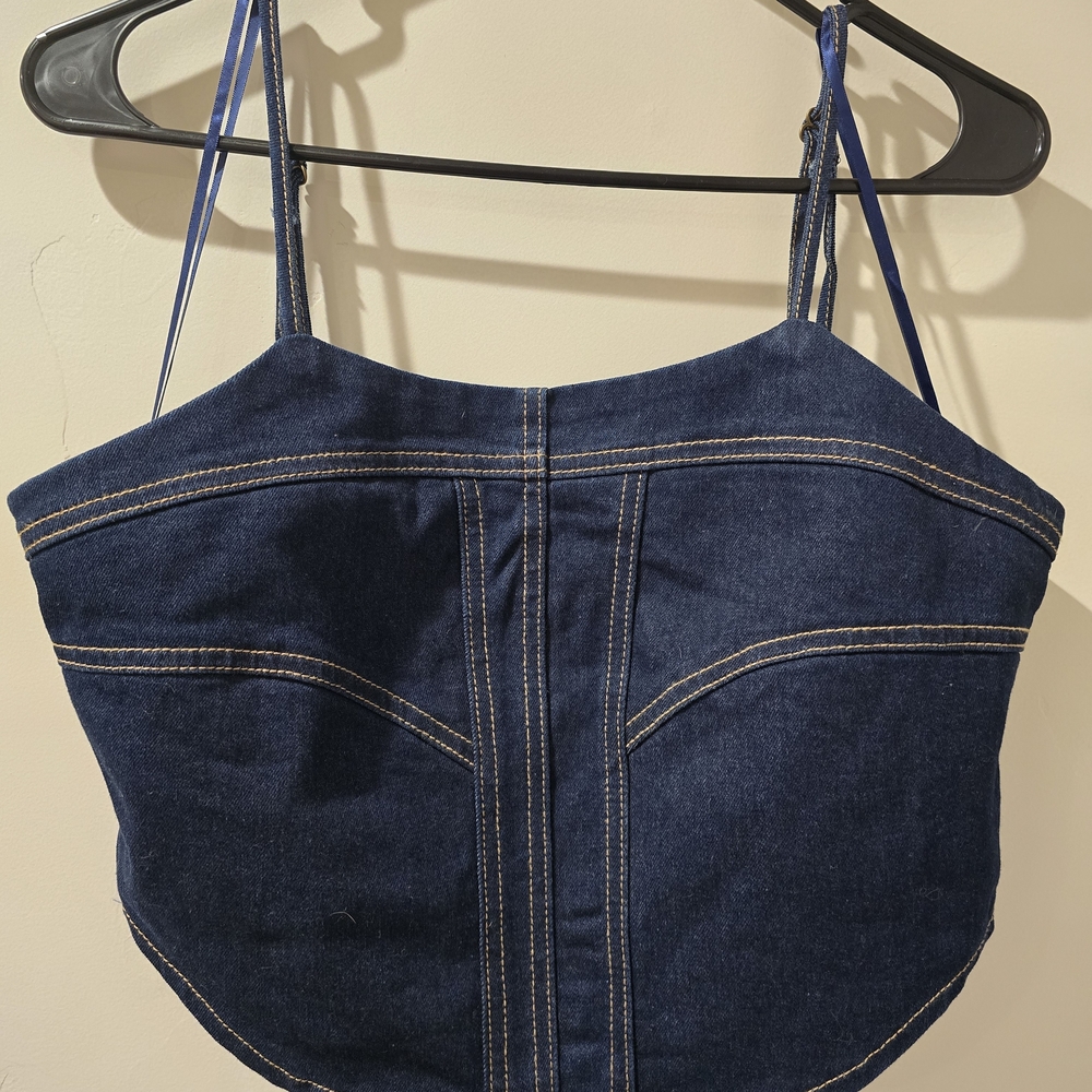 Sincerely Jules Blue Denim Crop Top